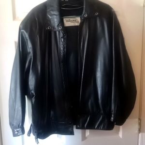 Wilson's Black Leather Motorcycle Jacket